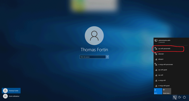 selection du windows
